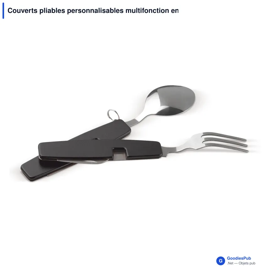 Couverts pliables personnalisables multifonction en aluminium avec logo - Pocket - Image 4