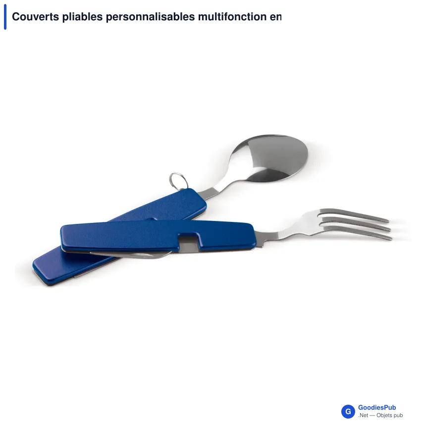 Couverts pliables personnalisables multifonction en aluminium avec logo - Pocket - Image 5