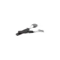 Variante Noir - Couverts pliables personnalisables multifonction en aluminium avec logo - Pocket