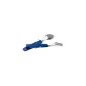 Variante Bleu - Couverts pliables personnalisables multifonction en aluminium avec logo - Pocket