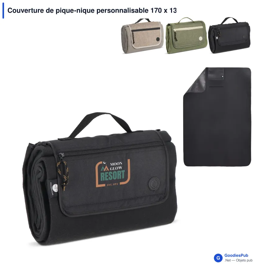 Couverture de pique-nique personnalisable 170 x 130 cm avec logo - Sagaform City - Image 1