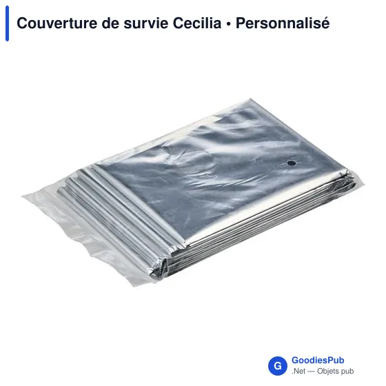 Couverture de survie personnalisable avec logo - modèle Cecilia - Image 3