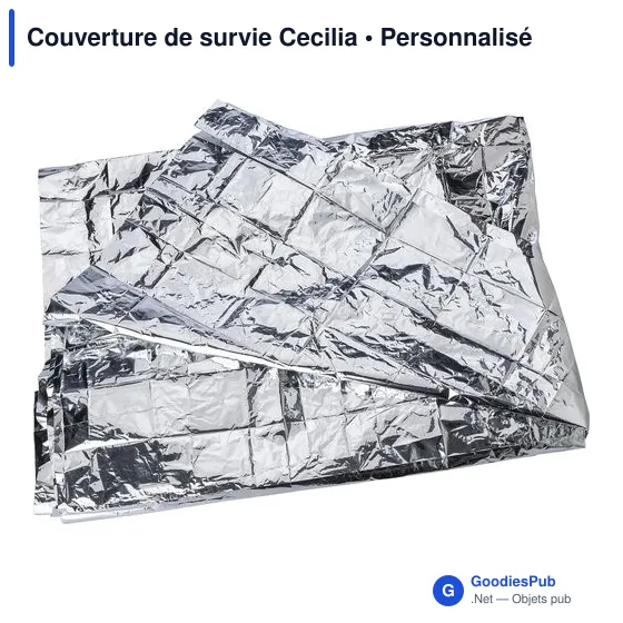 Couverture de survie personnalisable avec logo - modèle Cecilia - Image 4