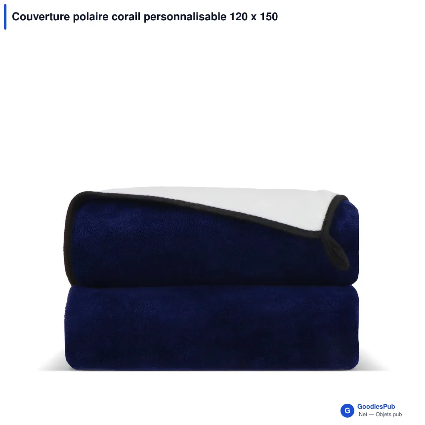 Couverture polaire corail personnalisable 120 x 150 cm avec logo - Polaire - Image 7