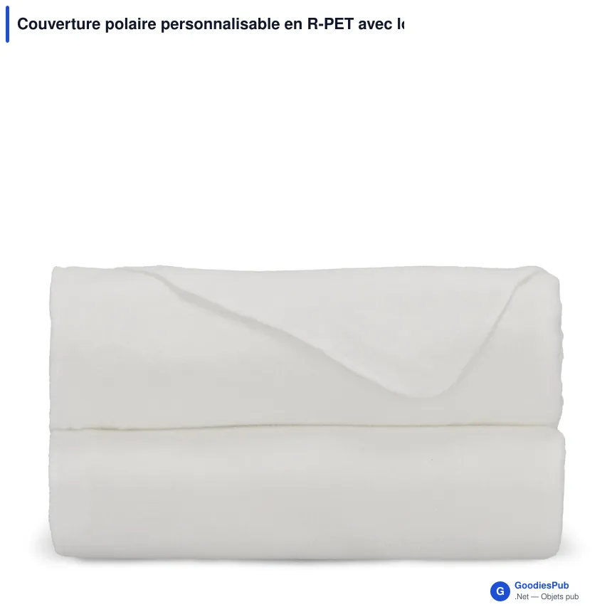 Couverture polaire personnalisable en R-PET avec logo - 120 x 150 cm - Image 2