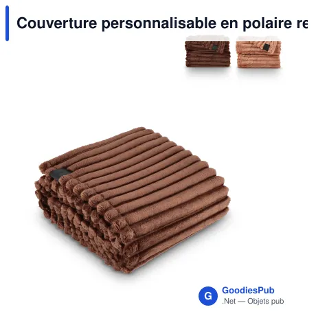 Couverture personnalisable en polaire recyclée 130 x 170 cm avec logo - Sagaform Esther