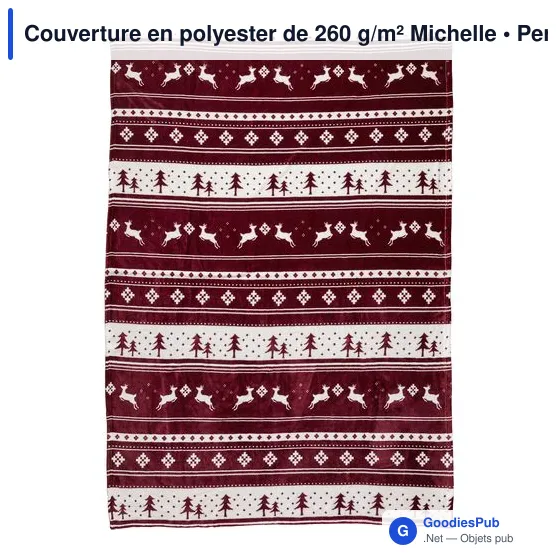 Couverture personnalisable en polyester 260 g/m² avec logo - Michelle - Image 7