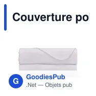 Couverture polaire personnalisable OEKO-TEX® 130 x 170 cm avec logo - 290 g/m² - Miniature 2