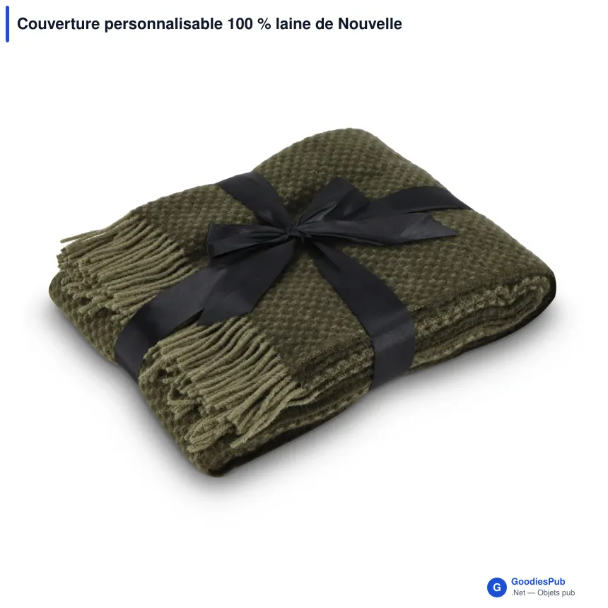 Couverture personnalisable 100 % laine de Nouvelle-Zélande avec logo - Sagaform Ulli - Image 2