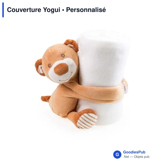 Couverture personnalisable en polaire avec logo - Couverture Yogui - Image 2