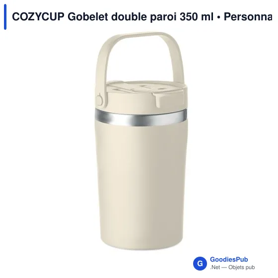 Gobelet double paroi personnalisable COZYCUP avec logo - Image 1