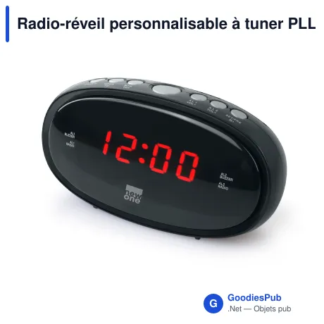 Radio-réveil personnalisable à tuner PLL avec logo - New One CR100