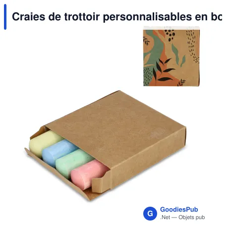 Craies de trottoir personnalisables en boîte kraft avec logo - Street