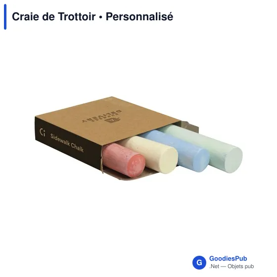 Craie de Trottoir personnalisable pour logo - 4 couleurs pastel - Image 1