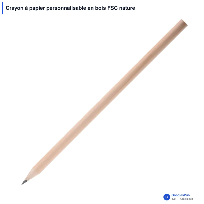 Crayon à papier personnalisable en bois FSC naturel avec logo - 17,5 cm - Image 2