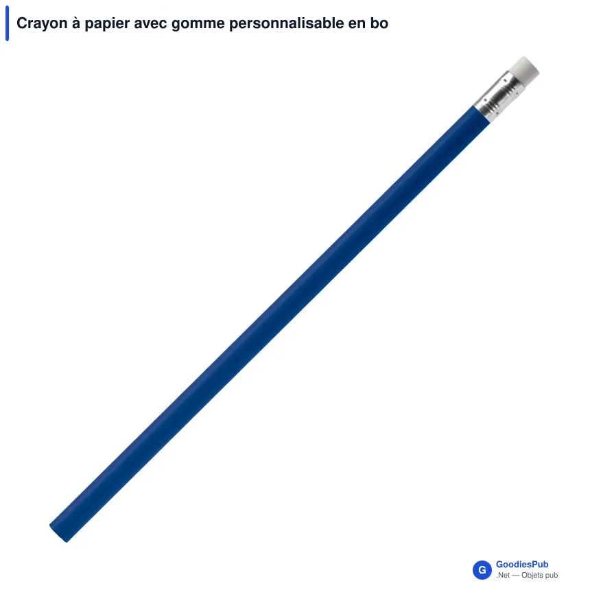 Crayon à papier avec gomme personnalisable en bois FSC coloré avec logo - 18,6 cm - Image 2