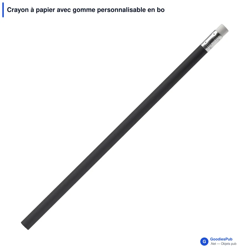 Crayon à papier avec gomme personnalisable en bois FSC coloré avec logo - 18,6 cm - Image 4