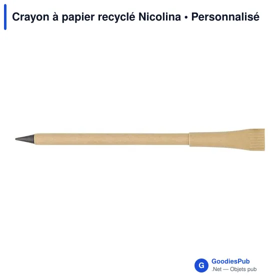 Crayon à papier recyclé personnalisable Nicolina avec logo - Image 1