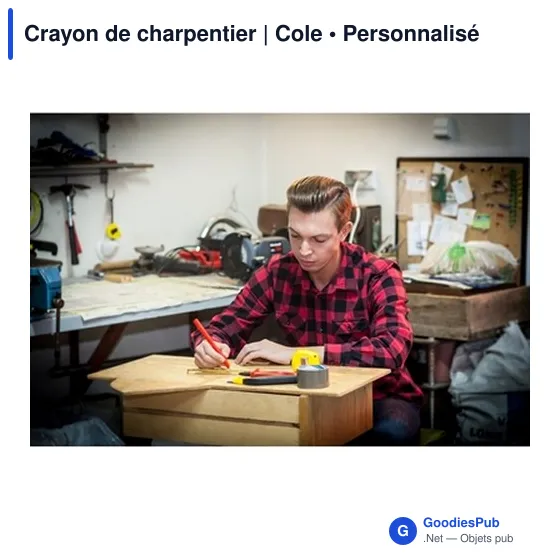Crayon de charpentier personnalisable avec logo - Cole - Image 3