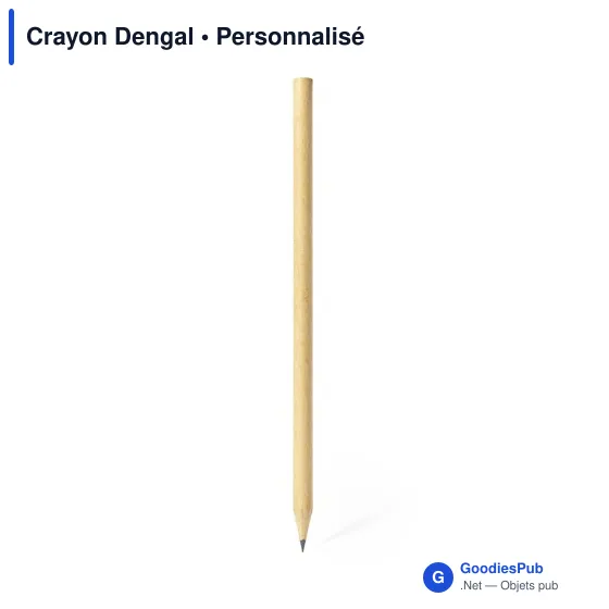 Crayon à papier personnalisable en papier recyclé - Crayon Dengalavec logo - Image 1