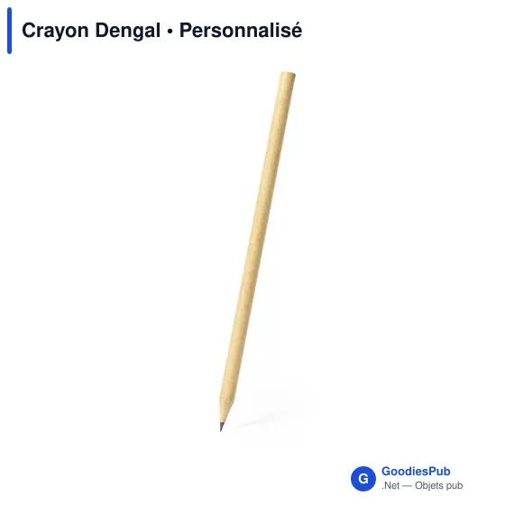 Crayon à papier personnalisable en papier recyclé - Crayon Dengalavec logo - Image 3