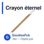 Crayon éternel personnalisable en bois avec gomme avec logo - Longue durée - Miniature 2