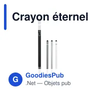 Crayon éternel personnalisable en aluminium avec gomme avec logo - Longue durée - Miniature 1
