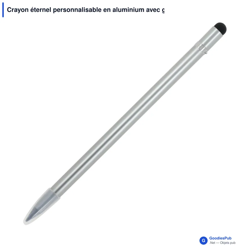 Crayon éternel personnalisable en aluminium avec gomme avec logo - Longue durée - Image 4
