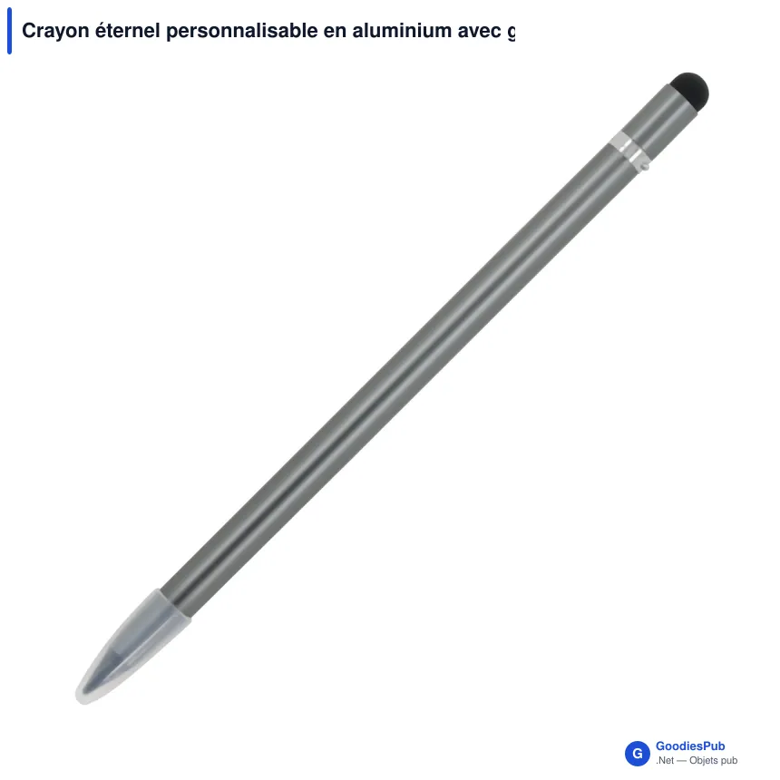 Crayon éternel personnalisable en aluminium avec gomme avec logo - Longue durée - Image 5