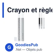 Crayon et règle personnalisable en aluminium recyclé avec logo - R-AL - Miniature 1