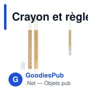 Crayon et règle personnalisable en bambou avec logo - Bambou naturel - Miniature 1
