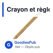 Crayon et règle personnalisable en bambou avec logo - Bambou naturel - Miniature 2