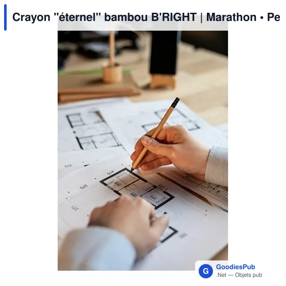Crayon à papier personnalisable en bambou avec logo - B'RIGHT Marathon - Image 2