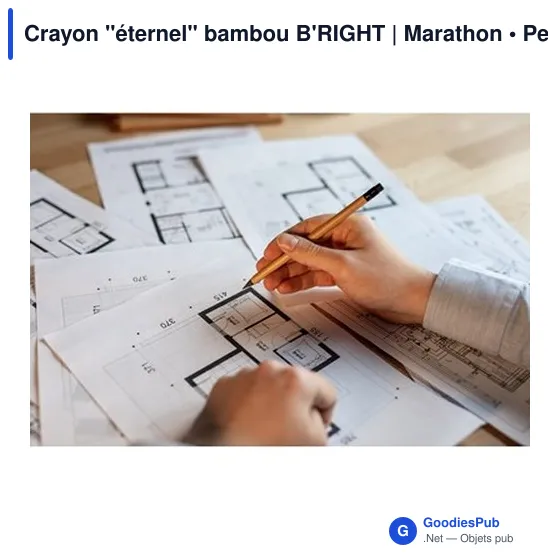 Crayon à papier personnalisable en bambou avec logo - B'RIGHT Marathon - Image 3