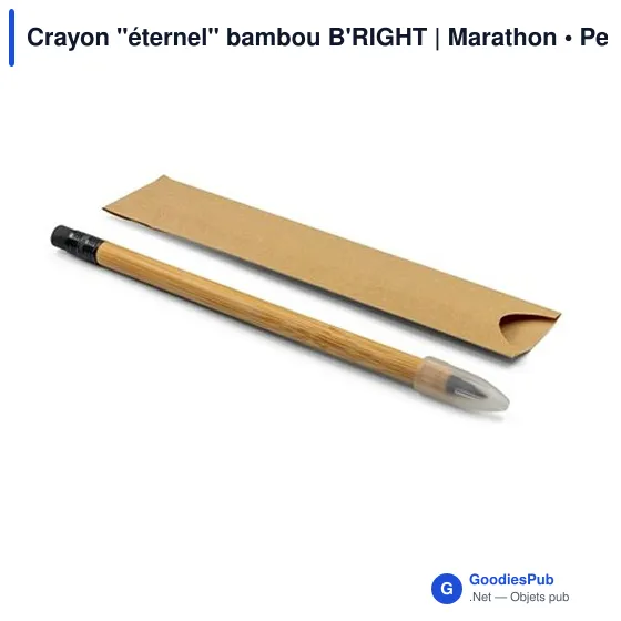 Crayon à papier personnalisable en bambou avec logo - B'RIGHT Marathon - Image 4