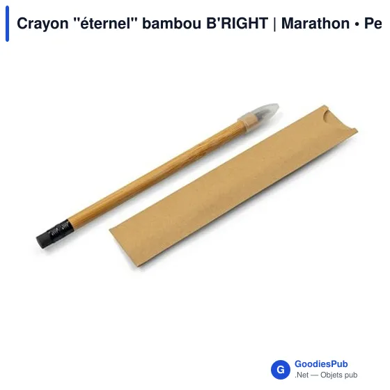 Crayon à papier personnalisable en bambou avec logo - B'RIGHT Marathon - Image 5