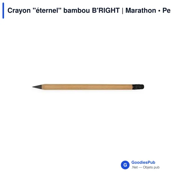 Crayon à papier personnalisable en bambou avec logo - B'RIGHT Marathon - Image 6