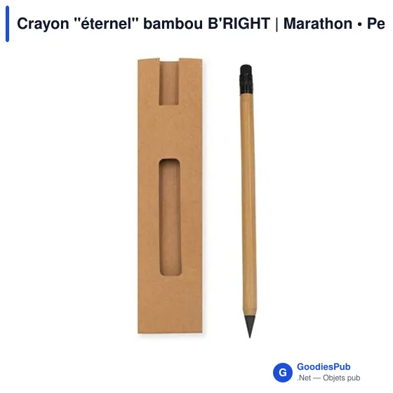 Crayon à papier personnalisable en bambou avec logo - B'RIGHT Marathon - Image 7