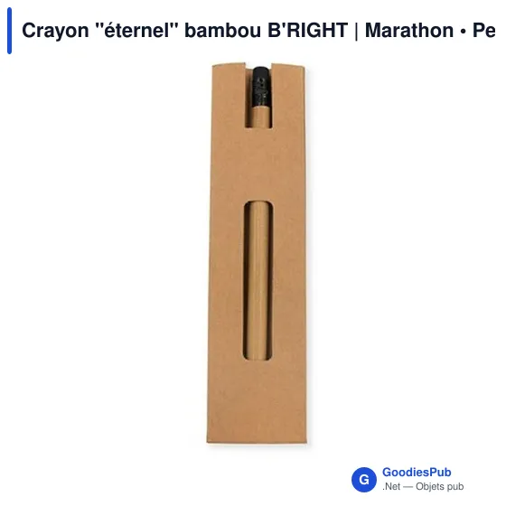 Crayon à papier personnalisable en bambou avec logo - B'RIGHT Marathon - Image 8