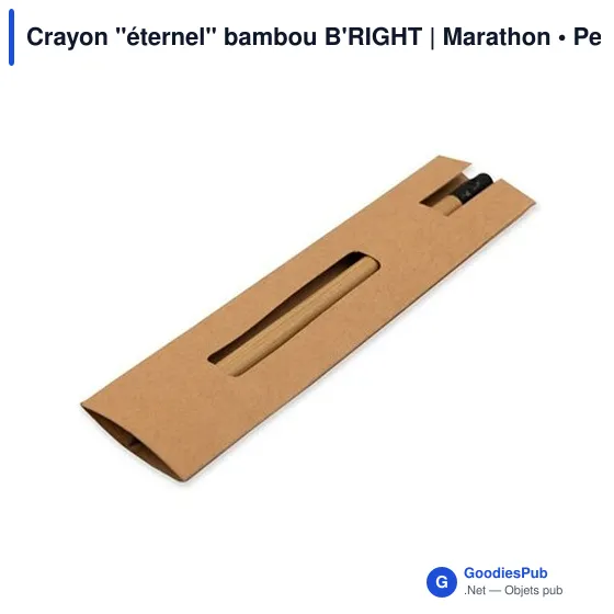 Crayon à papier personnalisable en bambou avec logo - B'RIGHT Marathon - Image 9
