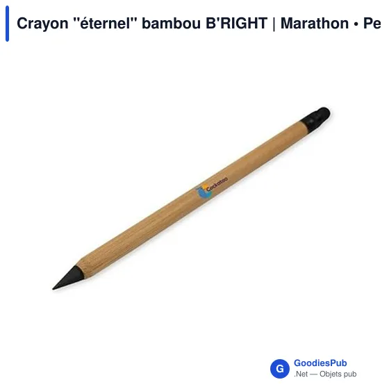 Crayon à papier personnalisable en bambou avec logo - B'RIGHT Marathon - Image 10