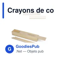 Crayons de couleur personnalisables en boîte bois coulissante avec logo - Coffret - Miniature 1