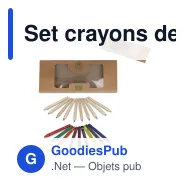 Set crayons de couleur et crayons gras personnalisable boîte kraft avec logo - Miniature 1