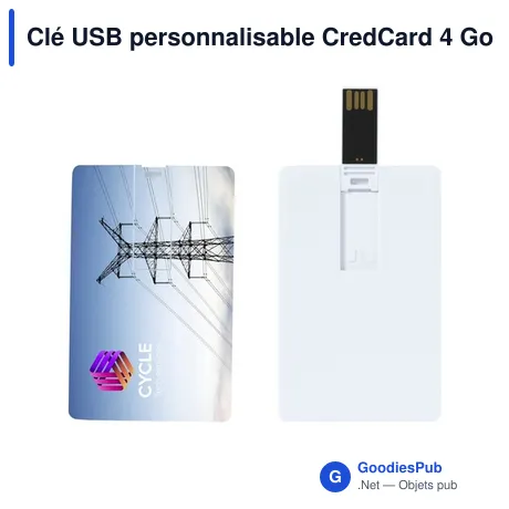 Clé USB personnalisable CredCard 4 Go avec logo