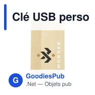 Clé USB personnalisable en bambou 16 Go avec logo - CreditCard Bamboo - Miniature 1
