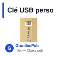 Clé USB personnalisable en bambou 64 Go avec logo - Miniature 5