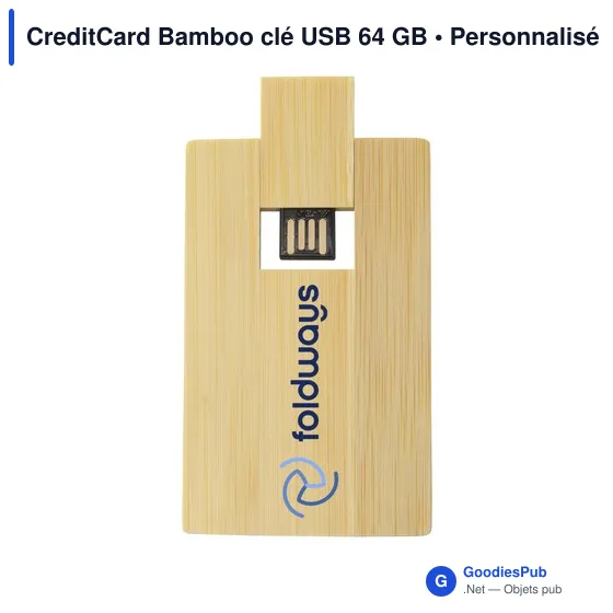 Clé USB personnalisable en bambou 64 Go avec logo - Image 5