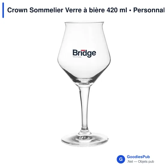 Verre à bière personnalisable Crown Sommelier avec logo - Image 1