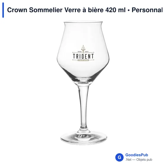 Verre à bière personnalisable Crown Sommelier avec logo - Image 3
