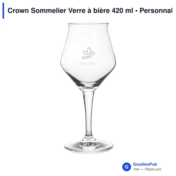 Verre à bière personnalisable Crown Sommelier avec logo - Image 4
